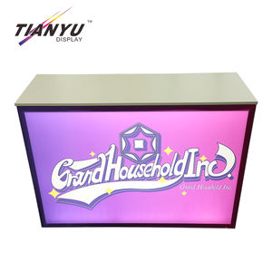 Bancone Pieghevole Riutilizzabile Rosa per Fiere ed Esposizioni con Illuminazione LED Integrata - Product Image 2