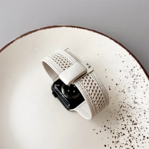 Bracelets de montre en nylon respirant tissé de 46 <span class=keywords><strong>mm</strong></span> avec boucle magnétique pour <span class=keywords><strong>Apple</strong></span> <span class=keywords><strong>Watch</strong></span> S10, bracelets de montre de sport - Product Image 2
