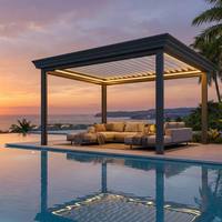 Pergola Bioclimatique Motorisée en Aluminium Sur Mesure avec Télécommande, Revêtement Poudré, pour Jardin et Terrasse Extérieure – Approvisionnement Direct Usine