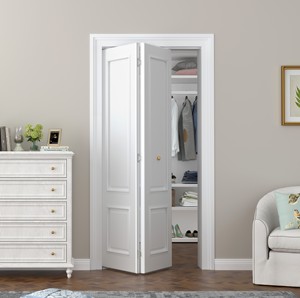 2023 nội thất giá thấp gỗ tủ quần áo cửa, trượt Bi-Fold Closet <span class=keywords><strong>Door</strong></span> phần cứng - Product Image 1
