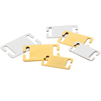 Plaques d'identification pour chien personnalisées en laiton massif, gravées, rectangulaires, silencieuses, vierges, avec collier coulissant en acier inoxydable (curvé ou plat)