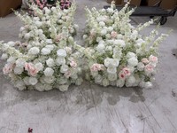 H506 Rangkaian Bunga Mawar Sutra Elegan Besar Hydrangea 80cm untuk Dekorasi Lantai, Bunga Artificial untuk Dekorasi Pernikahan