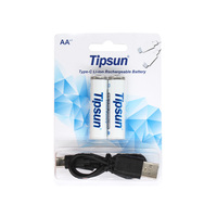 Pile AA rechargeable USB 1,5 V Tipsun 2300 mWh Li-ion à tension constante Double A