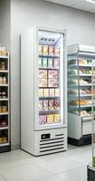 Réfrigérateur vitrine à porte simple avec réfrigérant écologique R290, dégivrage automatique, porte en verre, refroidisseur de boissons commercial pour supermarché