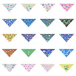 En gros ZH Personnalisé Foulard/Bavoir anti-salive pour chien, grande, moyenne et petite taille, en polyester, motif imprimé dinosaure de dessin animé, sportif - Product Image 1
