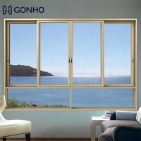 Fenêtre coulissante GONHO moderne sur mesure en alliage d'aluminium pour balcon, avec roue anti-équilibrage, écoénergétique, coupe-vent et moustiquaire magnétique facile à installer