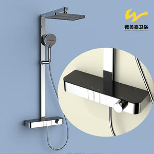 Vimijia Douche de luxe murale réglable eau chaude et froide, grande barre de douche carrée avec pulvérisation supérieure, accessoires de salle de bain - Product Image 6