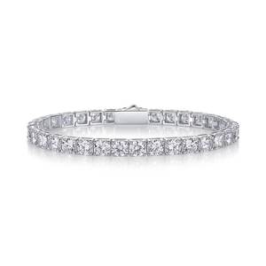 Pronto per la spedizione di Fine <span class=keywords><strong>uomo</strong></span> donna bracciale di lusso gemma <span class=keywords><strong>925</strong></span> argento bracciale gemma catena Tennis 5mm Moissanite catena Tennis - Product Image 5