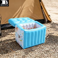 Glacière gonflable portable en PVC épaissi, étanche, avec couvercle, pour piscine, plage, fête, pique-nique, camping