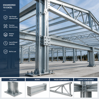 Edificio de Estructura de Acero Prefabricado, Techo de Acero Galvanizado, Taller Metálico, Almacén Industrial, Nave de Almacenamiento, Fábrica