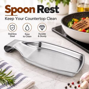 Portacucchiaio Moderno Minimalista in Acciaio Inossidabile, Supporto Antiscivolo per Coperchi, Gadget da Cucina Durevole per Organizzare Spatole e <span class=keywords><strong>Mestoli</strong></span> - Product Image 1