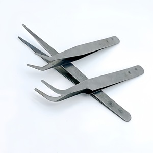 แหนบสีเงินแบบตรงและแบบโค้งสแตนเลสสำหรับทำสวน DIY บอนไซ ไม้อวบน้ำ ตู้ปลา ตุ๊กตา คลิปหนีบ NN 03 - Product Image 1