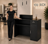 Comptoir de réception moderne pour salon, en MDF de qualité supérieure, avec grand rangement pour salon de beauté et salon de coiffure