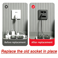 Stopkontak Rumah 20W dengan Kabel USB Tipe-C dan Lightning, Soket Dinding Listrik dengan USB A+C untuk PC, Panel Kaca
