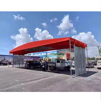 Auvent rétractable durable auvent de stockage auvent garage pare-soleil pliant abri d'auto pour conteneur zone d'empilage