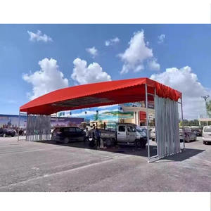 Auvent rétractable durable auvent de stockage auvent garage pare-soleil pliant abri d'auto pour conteneur zone d'empilage - Product Image 2