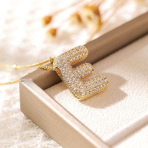 Colgantes de circonita cúbica con letras del alfabeto inglés Hip Hop 26 para collares DIY, regalo de collar de perlas para mujeres y niñas - Product Image 5