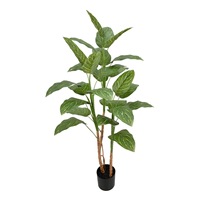 Plante artificielle en plastique Dieffenbachia 150 cm (5 pieds) de haut, canne muette avec feuilles variées, décoration de sol intérieure de haute qualité