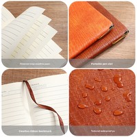 Carnet de notes A5 à texture crocodile avec couverture souple en cuir PU et emplacement pour stylo