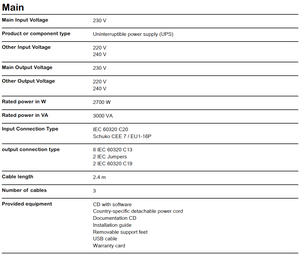 SURT3000XLI UPS Inteligente en Línea 230V 3kVA 2700W Torre Sistema de Alimentación Ininterrumpida de Alta Frecuencia Doble Conversión UPS con Batería de 96V - Product Image 4