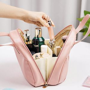 Large Capacity Portable <b>Makeup</b> Bag Stylish Travel Cosmetic Storage <b>Case</b> Luxury Handheld Shell Design Trendy & High-Quality Ins - Product Image 5