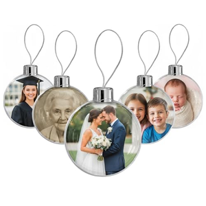 ลูกบอลคริสต์มาสพลาสติกแบบเปิดได้ขนาด 8 ซม. สำหรับใส่รูปภาพ ขายส่ง - Product Image 3