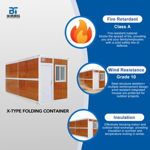 בית מכולה מתקפל מסוג X, בית נייד מודרני טרומי, בית קטן רב תכליתי, מבנה מודולרי למשרד, בית ספר, חדר כושר, וילה, מלון - Product Image 2