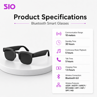 Lunettes Intelligentes de Traduction IA avec Contrôle Tactile, Audio Stéréo, Assistant Vocal, Appels Téléphoniques, IPX4 – Idéales pour les Voyages et les Affaires