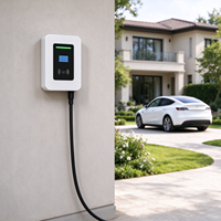 Chargeur EV de niveau 2 7 kW, borne de recharge murale domestique avec carte RFID, prise Type 2, écran LED, étanche IP65, pour garage résidentiel