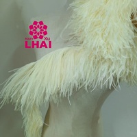 Frange de plumes d'autruche 1, 2 ou 3 plis sur cordon pour couture, idéale pour robes de mariée, vêtements et garnitures à franges