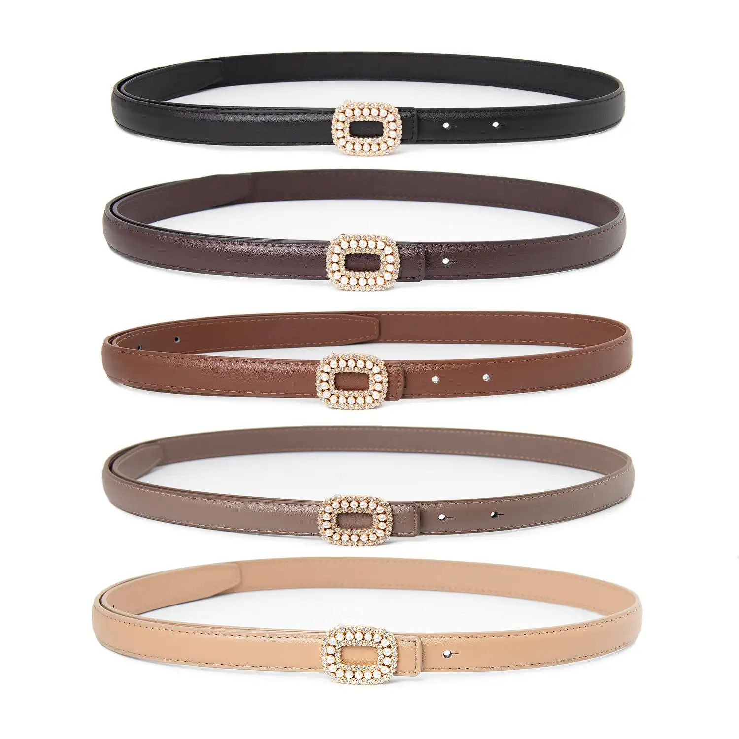Pearl Decorative Buckle For Women's Belt 100% Genuine Leather Material Exquisite And Luxurious Can Be Paired With A Suit