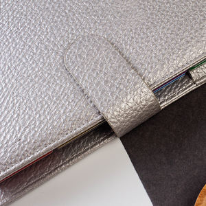 สมุดแพลนเนอร์แบบนิ่มปั๊มฟอยล์6แหวน,สมุดบันทึก<span class=keywords><strong>ราย</strong></span><span class=keywords><strong>เดือน</strong></span>แบบเติมได้สมุดโน้ตพร้อมที่ยึดใบหลวม - Product Image 5