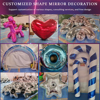 Ballons Géants Gonflables en PVC pour Décoration de Fête, Sphères Métalliques Réfléchissantes, Boules Miroir Brillantes et Imposantes