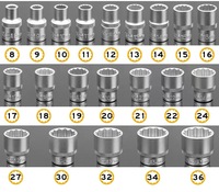Jeu de douilles à tête cylindrique à 12 pans (Torx) de 8 à 36 mm, 21 pièces, OEM 1/2 pouce