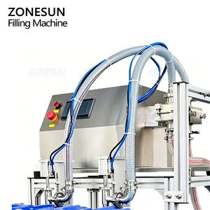 Machine de remplissage de liquides semi-automatique à double tête ZONESUN ZS-TSM07 avec pompe magnétique servo haute performance pour bouteilles, fûts et barils - Product Image 5