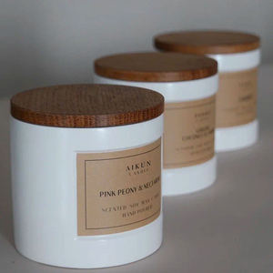 AIKUN Eco Friendly Mini Decorative Scented <b>Candle</b> Custom Ceramic Jar Natural Aroma <b>Candle</b> for Office <b>Bulk</b> Supply - Product Image 3