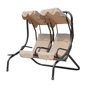 Double Hanging 2 Seater Outdoor Furniture with Metal Stand - Product Image 1