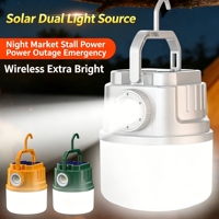Lámpara Solar Recargable para Camping, Lámpara LED con Zoom Giratorio, Linterna de Emergencia para Exteriores con Doble Carga Solar y USB