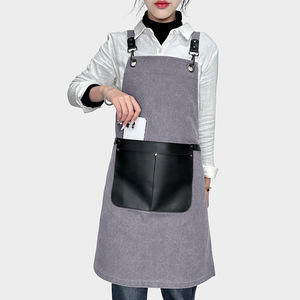 <span class=keywords><strong>Tablier</strong></span> Niuweili à bretelles croisées en toile épaisse, sans manches, pour <span class=keywords><strong>coiffeur</strong></span>, salon de thé, restaurant, usage homme et femme - Product Image 1