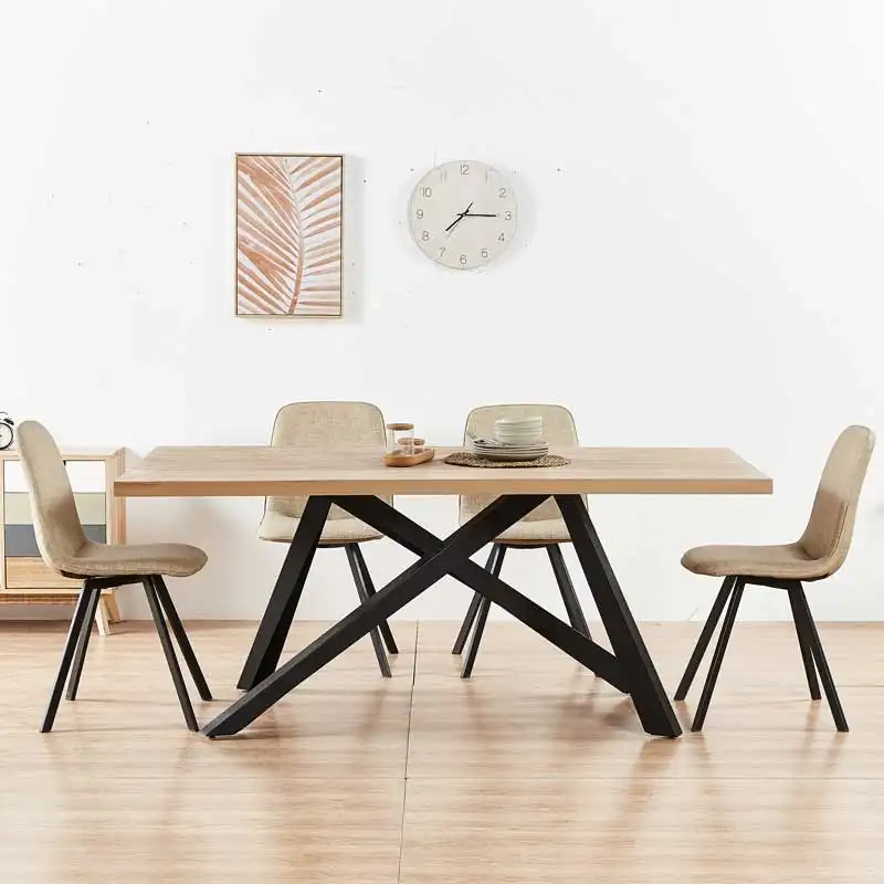 डाइनिंग टेबल और कुर्सी सेट आधुनिक रेस्तरां घर रसोई लक्जरी लकड़ी आयताकार रसोई रसोई की लकड़ी 6 कुर्सियों सेट के साथ