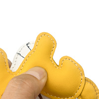 Porte-clés Dragon du Zodiaque Chinois en Cuir Véritable Rembourré avec Fermoir, Breloque de Sac, Accessoires pour Sac à Main