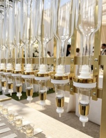 Ensemble de distributeurs de parfum pour exposition, 12 supports, présentoir linéaire droit avec bouteilles de 375 ml, personnalisable pour salon professionnel