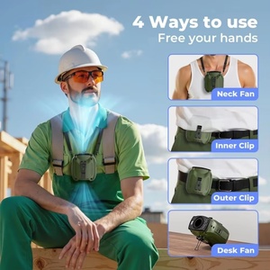Ventilateurs portables à LED 10000 mAh, moteur sans balais, faible bruit, pour sports de plein air, autonomie de 38 heures, à porter à la taille - Product Image 5