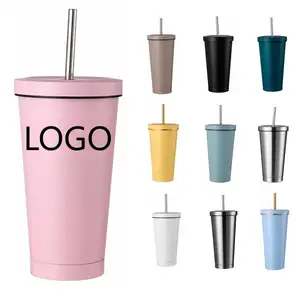 CUPPARK New Style 500ML Vacuum Insulated Double Walls Car Coffee Tumbler Cup With Straw Lid