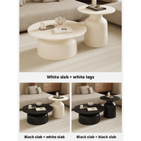Table basse ronde rétractable légère et décorative de style minimaliste moderne pour le salon, meubles de maison