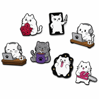 Vente en gros pas cher Épinglette créative en émail doux pour chats mignons Métal Fer Laiton nickelé Épingles en émail Pins