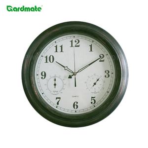 <span class=keywords><strong>Horloge</strong></span> de jardin suspendue en quartz étanche avec thermomètre et hygromètre pour porche, <span class=keywords><strong>piscine</strong></span>, intérieur/extérieur - Design vintage - Product Image 1