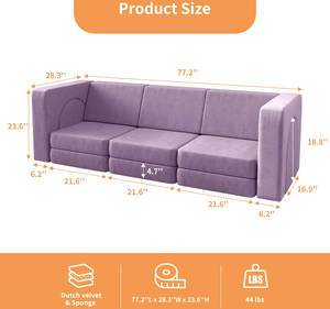 Canapé en mousse modulaire au design moderne pour enfants et adultes, intérieur et extérieur, cabane <span class=keywords><strong>de</strong></span> jeu pour les tout-petits et les bébés - Product Image 3