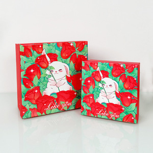 Red Heart <b>Gift</b> <b>Box</b> With Handle Rigid Paperboard <b>Box</b> Four Color Printing Like You Bunny Rose Design For <b>Gift</b> Packaging - Product Image 3