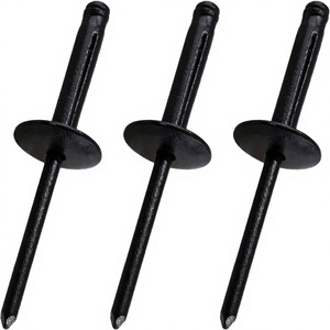 Remaches Bulbex <span class=keywords><strong>Trebol</strong></span> de Aluminio Negro, Cabeza Redonda, Semi-Tubulares, Remaches Ciegos, Estándar ISO 5/32 - Product Image 3